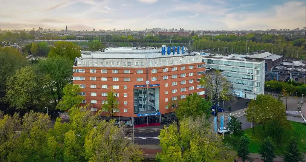 WestCord Art Hotel Amsterdam exterior with outdoor pool, Westerpark
