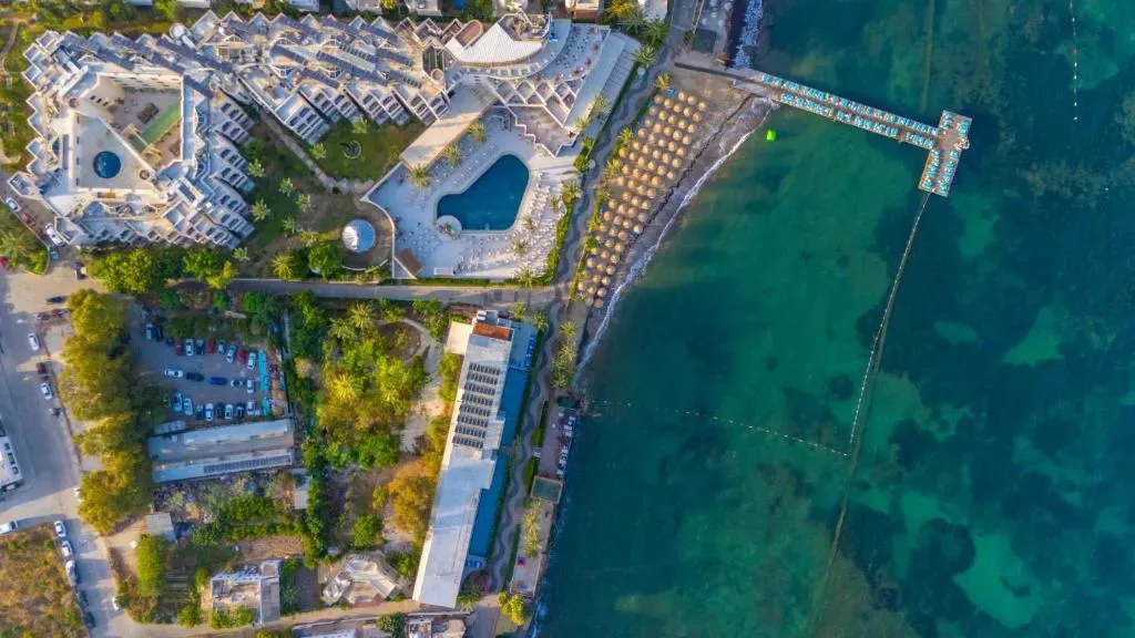 Arin Resort Bodrum aerial view with pool and beach