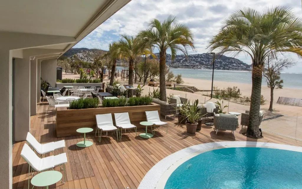 Hotel Maritim seafront facade on Roses promenade, Costa Brava