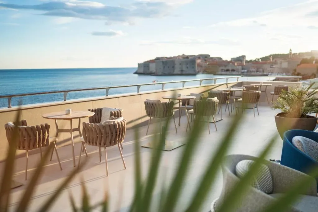 Hotel Excelsior Dubrovnik waterfront facade and Adriatic Sea view