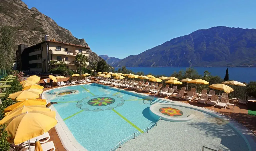 Hotel Ilma Lake Garda Resort pool and lake view