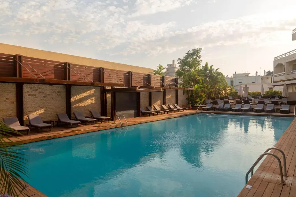 Athineon Hotel pool area in Rhodes Town