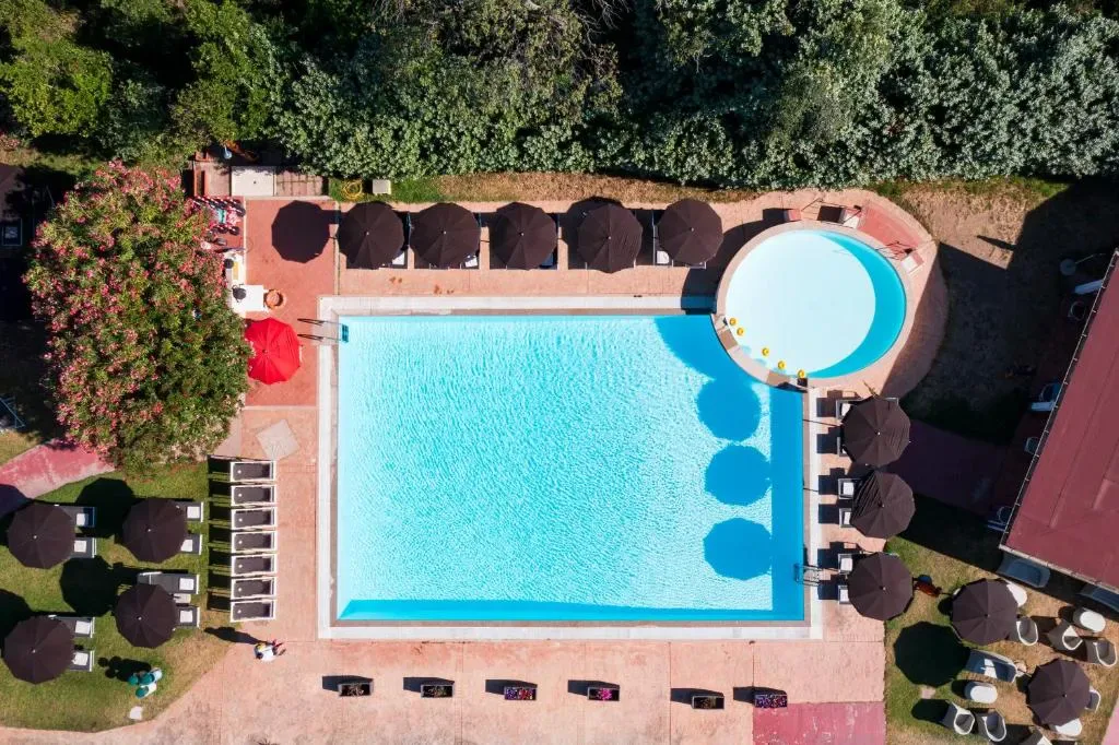 Li Suari Club Village hotel facade in San Teodoro, Sardinia