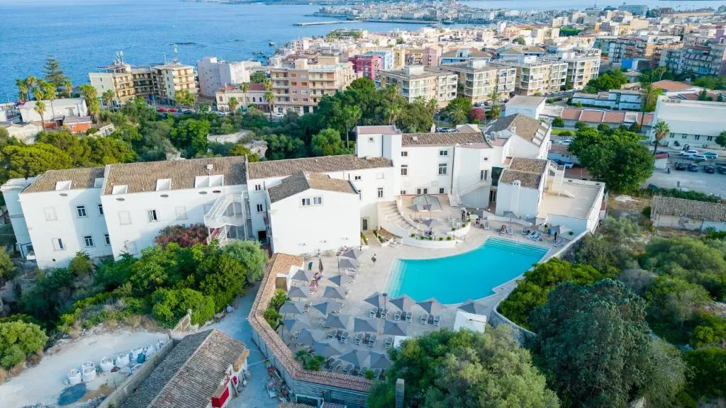 Grand Hotel Villa Politi facade and gardens in Syracuse, Sicily